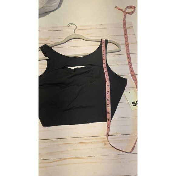 SO Sports Bra Cutout Black Rainbow Bralette Juniors XL NWT MSRP $24 Pickleball - Picture 6 of 9